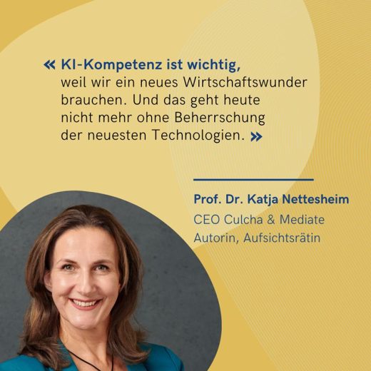 Kachel: KI-Kompetenz ist wichtig, weil … (Prof. Dr. Katja Nettesheim)